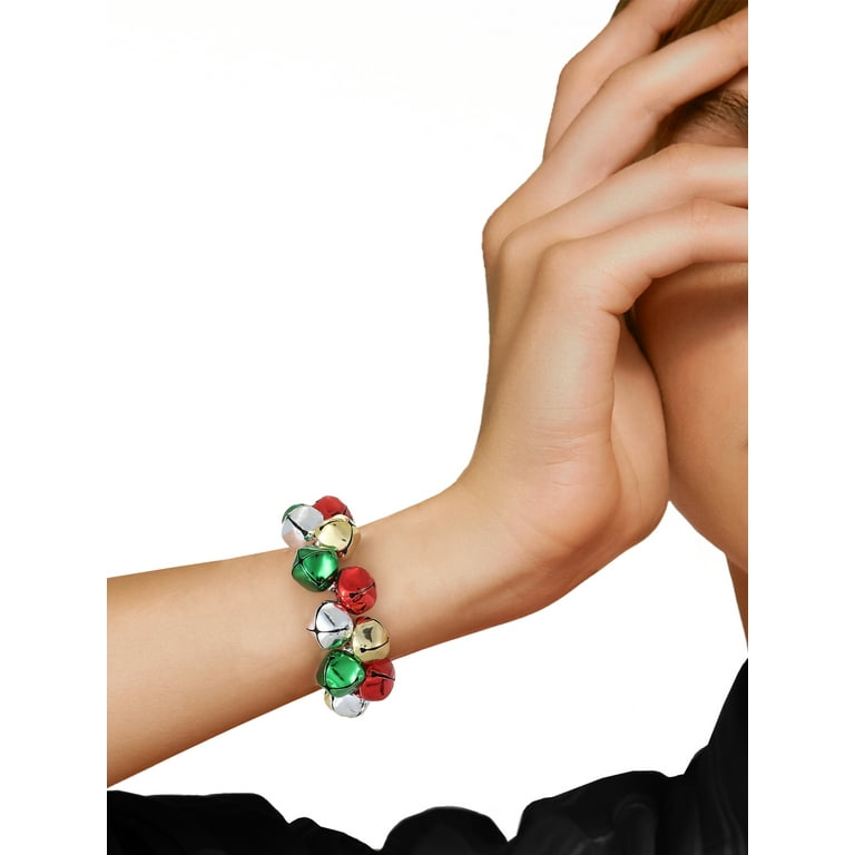 Holiday Time Stretch Bracelet, Multicolored Jingle Bells, Piece