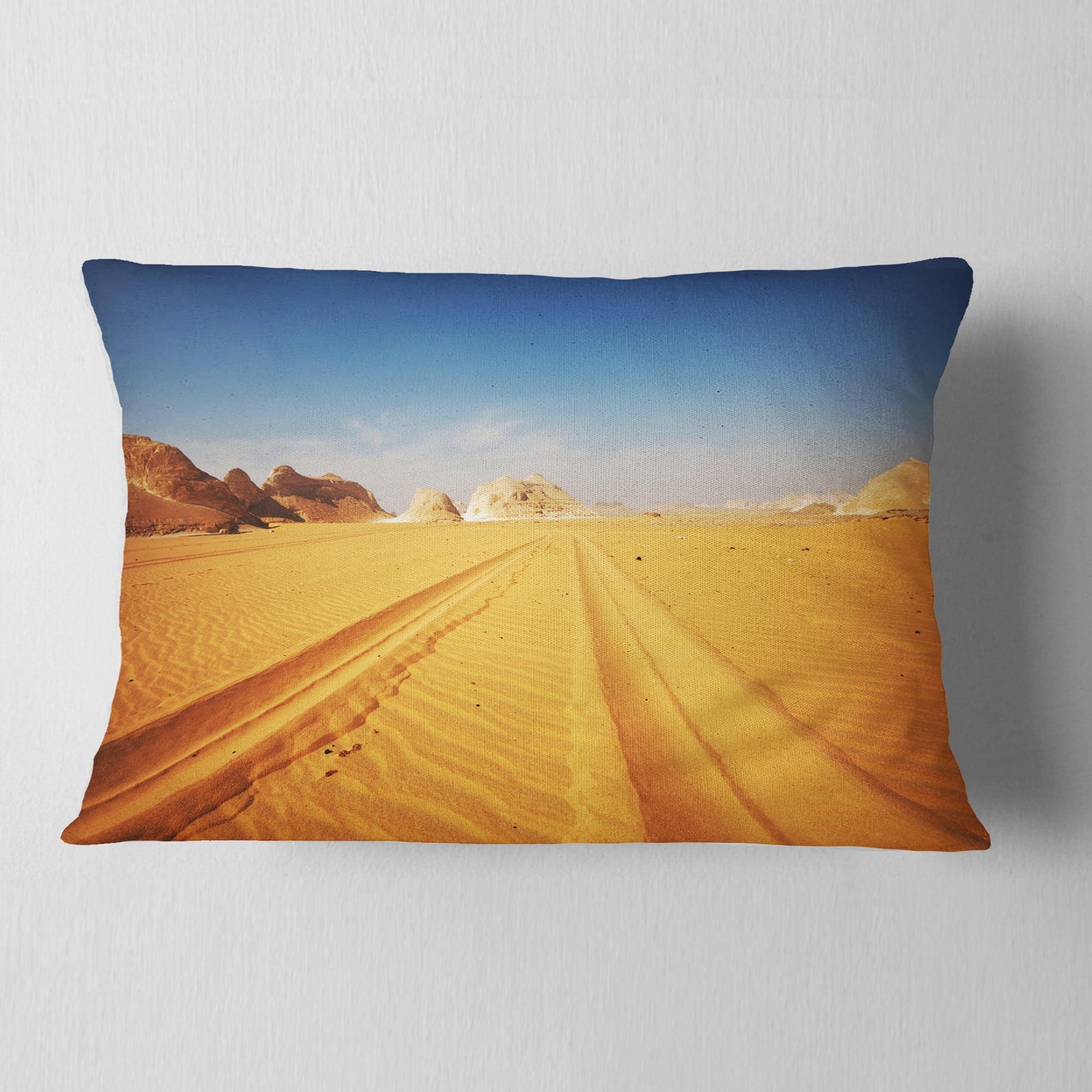 Designart 12" x 20" Multi-color Landscape Polyester Throw Pillow