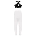 thumbnail image 2 of TiaoBug Kids Girls 2 Pcs Gymnastics Dance Outfits Workout Sport Bra Crop Tank Top with Rhinestones Leggings Athletic Sportswear A White 12, 2 of 5