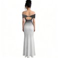 thumbnail image 5 of Laqbezok Women's Gradient Off-Shoulder Maxi Dress, French Chic Slim Fit Evening Gown, Ombre Ruched Mermaid Dress for Party Wedding, 5 of 6