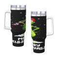 thumbnail image 3 of Regalos personalizados Grin-Ch para vasos de 40 oz con asa y pajita - Taza de café de viaje de acero inoxidable con tapa - Regalos ideales para mujeres, niñas y niños en cumpleaños y Navidad, 3 of 8