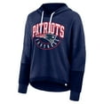 thumbnail image 2 of Women's Fanatics Navy New England Patriots Lightewight Modest Crop Lounge Helmet Arch Pullover Hoodie, 2 of 7