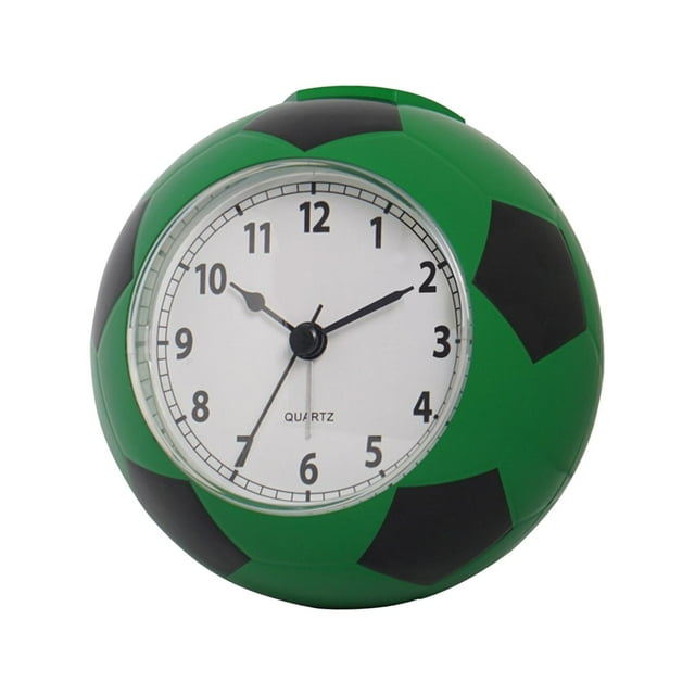 Reloj despertador con forma de balón de fútbol, decoración del hogar, práctico y decorativo, reloj de mesa creativo, movimiento silencioso para Verde