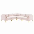 thumbnail image 3 of Modway Ardent 5-Piece Performance Velvet Sectional Sofa in Pink, 3 of 11