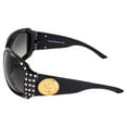 thumbnail image 2 of Rodeo Queen 4 Pairs of Motorcycle Sunglasses for Women Fashionable Foam-Padded Black Frame w/ Bling Rhinestones & Smoke Gradient Lenses, 2 of 5