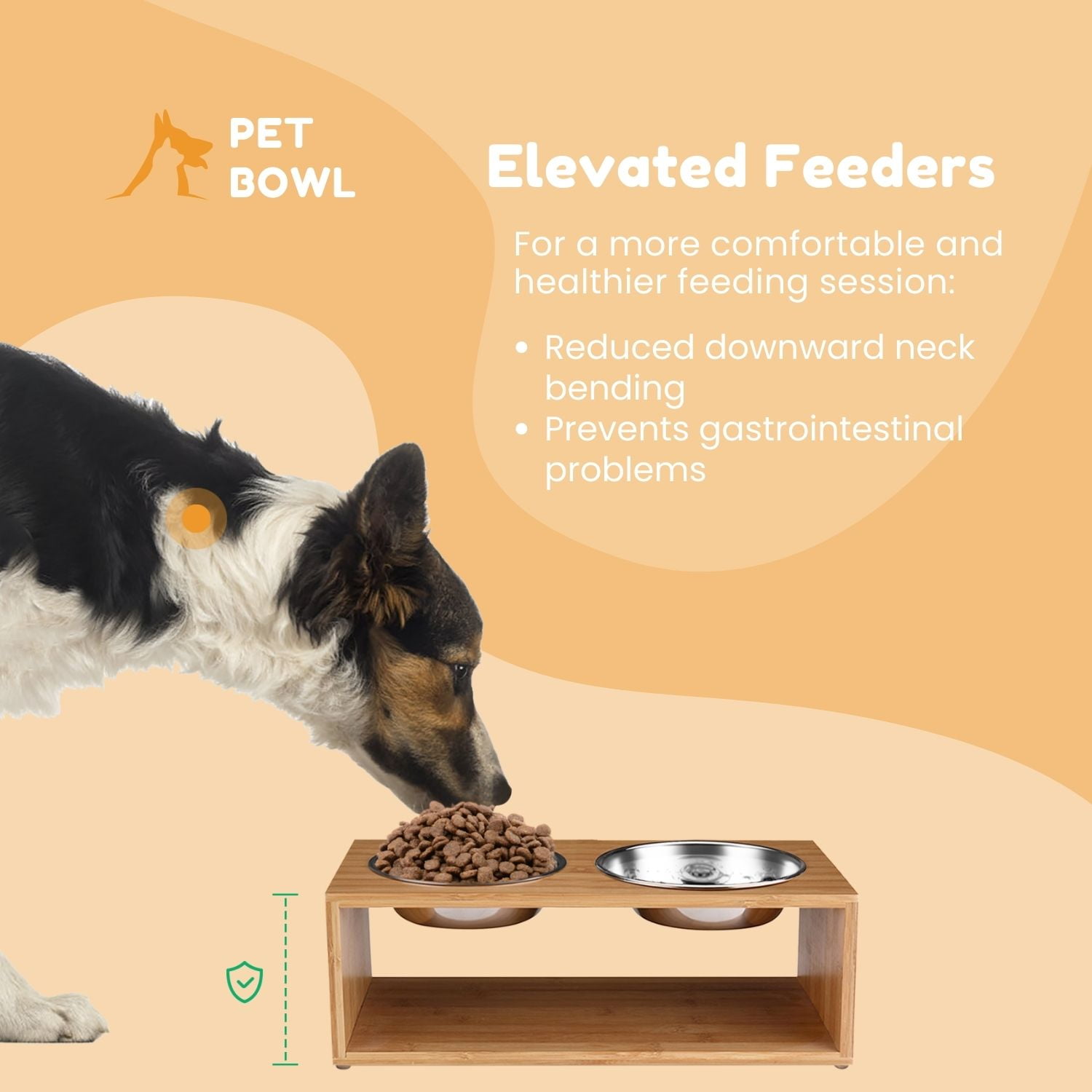 Bamboo Style Elevated Dog and Cat Feeder Bowl