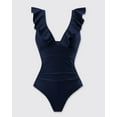 thumbnail image 4 of YNIQUE Women's One Piece Swimsuits Costume Tummy Control Ruffle V-Neck Push Up Monokinis Swimming Swimsuits for Women, 4 of 7