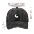 thumbnail image 2 of Byfri Bagua Yin-Yang Embroidered Vintage Baseball Cap Washed Cotton Dad Hat Black 56-58cm, 2 of 7