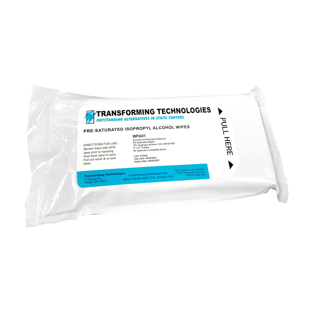 PreSaturated Isopropyl Alcohol Wipes 9"x9" folded 70/30 IPA Wiper Class 100 Compatible