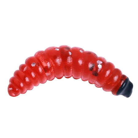 Manyache 50Pcs/Bag Soft Lure Baits Simulated Red-Mouthed Mealworm Shape Maggot Grub Fishing Soft Bait Fishing Tackle