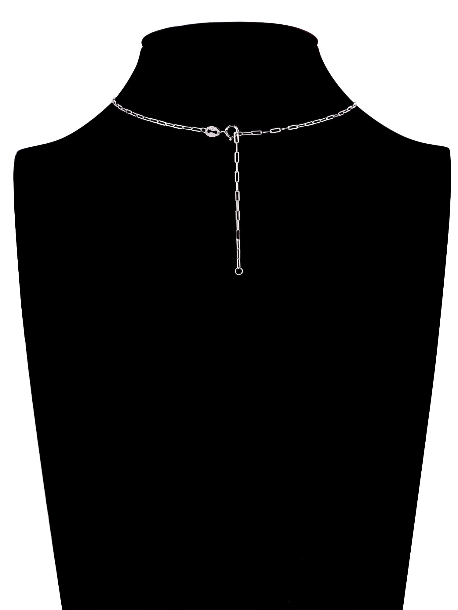 Brilliance Fine Jewelry Paperclip Chain with Round Charm Connector in Sterling Silver