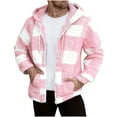 thumbnail image 2 of SwiftWear Mens Fuzzy Sherpa Hoodie Pullover Sweatshirts Loose Cozy Pocket Jacket Warm Long Sleeve Hooded Outwear​, Pink, 2 of 8