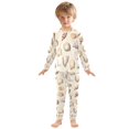 thumbnail image 6 of FORMRS Long Sleeve Top and Pants Pajama Set for Niños 2-Piece Sleepwear, Sizes 18M-8Y, Watercolor Seashells, 6 of 6
