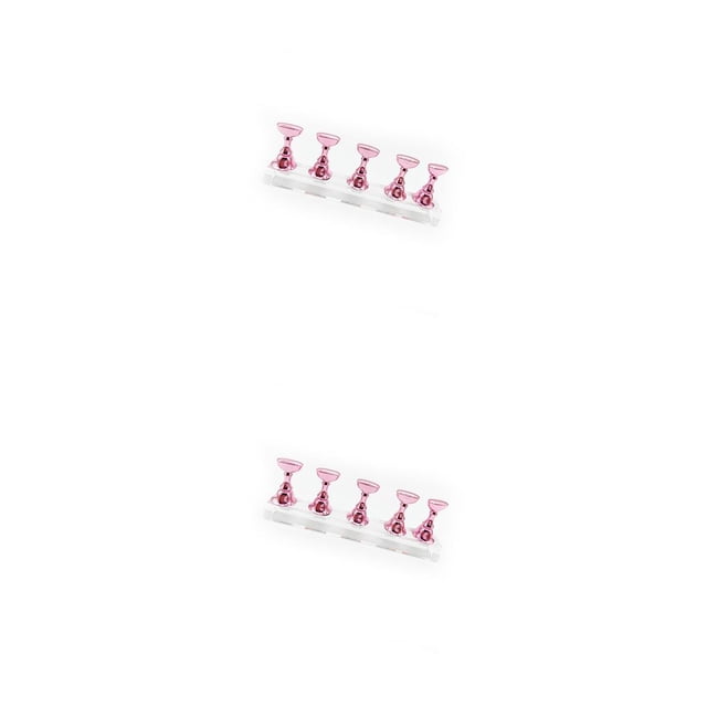 Jumpingount Presione en el soporte para uñas Alto rango Robusto Ligero Durable Mano de obra fina Nuevo estilo Hoja de práctica de cuentas Rosa Rosado 2Conjunto