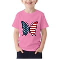 thumbnail image 6 of FAVIPT Girls 4th of July Top Summer 250 Years Boys American Flag Shirt Red White Blue Tshirt Independence Day Tee Shirt Pink,9-10Years, 6 of 6