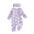thumbnail image 3 of JAJAHO Newborn Baby Girl Clothes Halloween Jumpsuits Long Sleeve Pumpkin Print Onesie With Hat 2 Piece Set 0-6M, 3 of 4