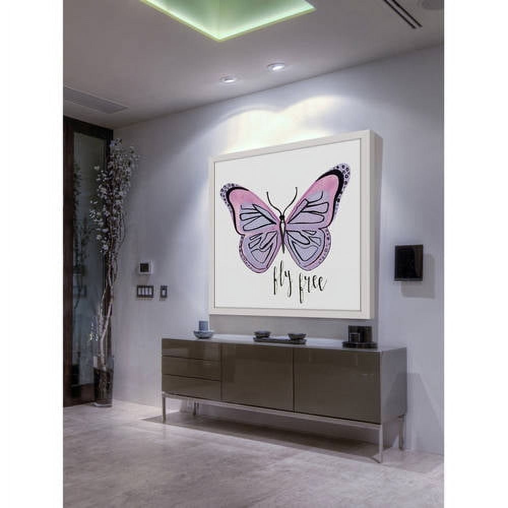 Marmont Hill "Lavender Butterfly Text" by Molly Rosner Framed Painting Art Print