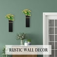 thumbnail image 5 of Wall Planters for Indoor Plants - 2 Pack Wood Wall Vases for Dried Flowers & Artificial Plants Modern Farmhouse Wooden Vase for Living Room Bedroom Kitchen Decorations - Black, 5 of 15