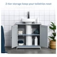 thumbnail image 5 of Pedestal Sink Storage Cabinet, Vanity Base Cabinet, Under Sink Bathroom Cabinet -Shape Cut-Out and Adjustable Internal Shelf, Gray Grey, 5 of 9