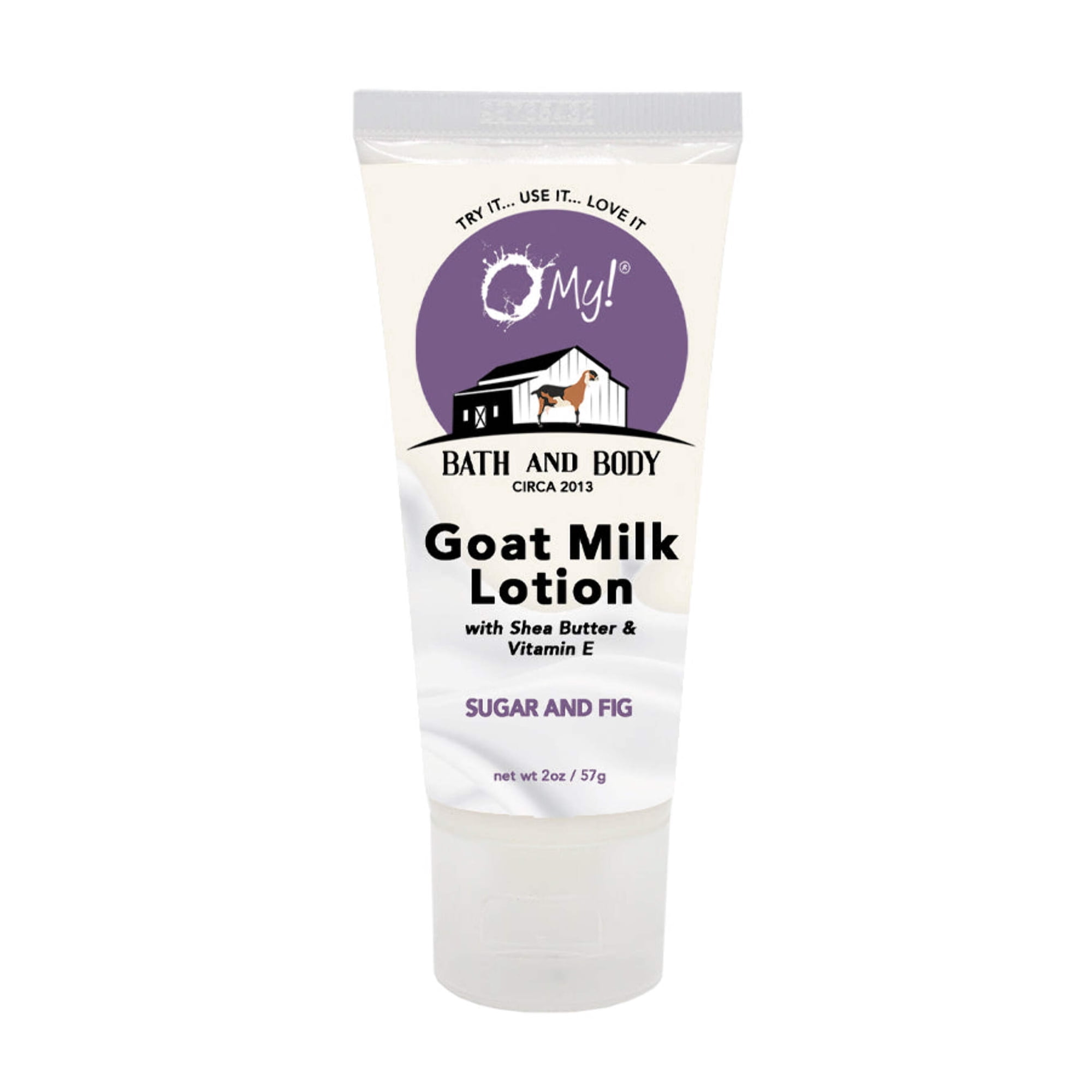 O My! Goat Milk 2oz Traveler Size Lotion | Made with Raw Goat Milk | Shea Butter and Vit E | Free of Parabens More | Handcrafted in USA