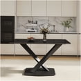 thumbnail image 3 of Black X-Leg Dining Table for 6 People, Sintered Stone Top Modern Kitchen Table, 3 of 9