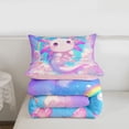 thumbnail image 5 of Erosebridal Cute Animals Axolotl Twin Comforter Sets,Kawaii Rainbow Stars Bedding Set For Girls Kids, Reversible 2 Pieces, 5 of 7