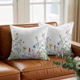 thumbnail image 3 of Farms Wildflowers Throw Pillow Cover Herbs Countryside Watercolor Floral Leaf Cotton Linen Cushion Cover Throw Pillow Case with Invisible Zipper for Couch Sofa Bed Chair Car 24x24 Inch, 3 of 14