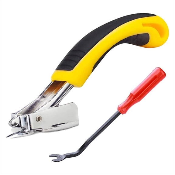Staple Remover,Upholstery and Construction Puller Tack-Lifter Tool Heavy Duty Carpet Remover,Yellow Red