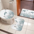 thumbnail image 5 of Summer Marine Life Bathroom Rugs Set Nautical Starfish Ocean Seahorse Sea Turtle Coastal Non Slip Absorbent Bath Mats 3 Piece Set with Bathroom Rug, U-Shaped Floor Mat, Toilet Seat Cover Small Size, 5 of 9