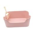 thumbnail image 2 of Cat for Rabbit with Cat Litter Shovel Splashproof Pet Litter Tray Pink, 2 of 8