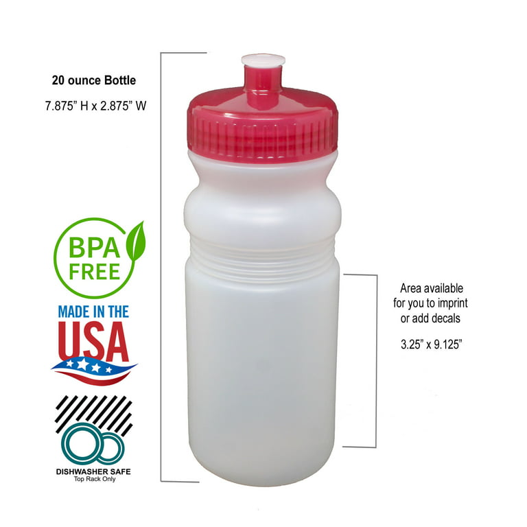 20 ounce Sport Water Bottles : BPA-Free, Made in USA, Sport Team