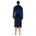 thumbnail image 2 of U2SKIIN Albornoz de felpa con capucha y forro polar para hombre (azul marino 2XL3XL), 2 of 5