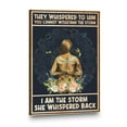 thumbnail image 4 of “They Whispered to Him… I Am the Storm She Whispered Back” Canvas Wall Art – Empowering Feminine Quote Print – Dragonfly & Floral Design – Inspirational Home Décor – Ready to Hang, 4 of 4