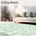 thumbnail image 2 of ODIKA 3'x5' Machine Washable Non-Slip Area Rug, Sophisticated Vine Lattice Intertwined Bud Natural Whimsical High Traffic Rug with Pad, Ivory, 517649, 2 of 8