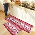 thumbnail image 5 of Kitchen Rug Mat Christmas Reindeer Snowflake Geometric, Set of 2, Anti-Fatigue Non-Skid Washable Kitchen Runner Rugs, Bohemian Red White Soft Comfort Rug for Kitchen, Floor, Front of Sink, Laundry, 5 of 6