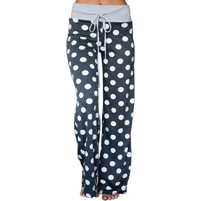 Women's High Waist Casual Floral Print Drawstring Wide Leg Pants