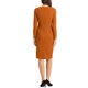 thumbnail image 3 of Vestido ajustado de peplum para mujer INSPIRE CHIC, cuello redondo, de manga larga, cintura alta, midi, vestido de trabajo, color caramelo, talla S, 3 of 6