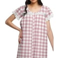 thumbnail image 4 of Moomaya Womens Knee Length Cotton Short Sleeve Nightdress Printed Night Gown, 4 of 5