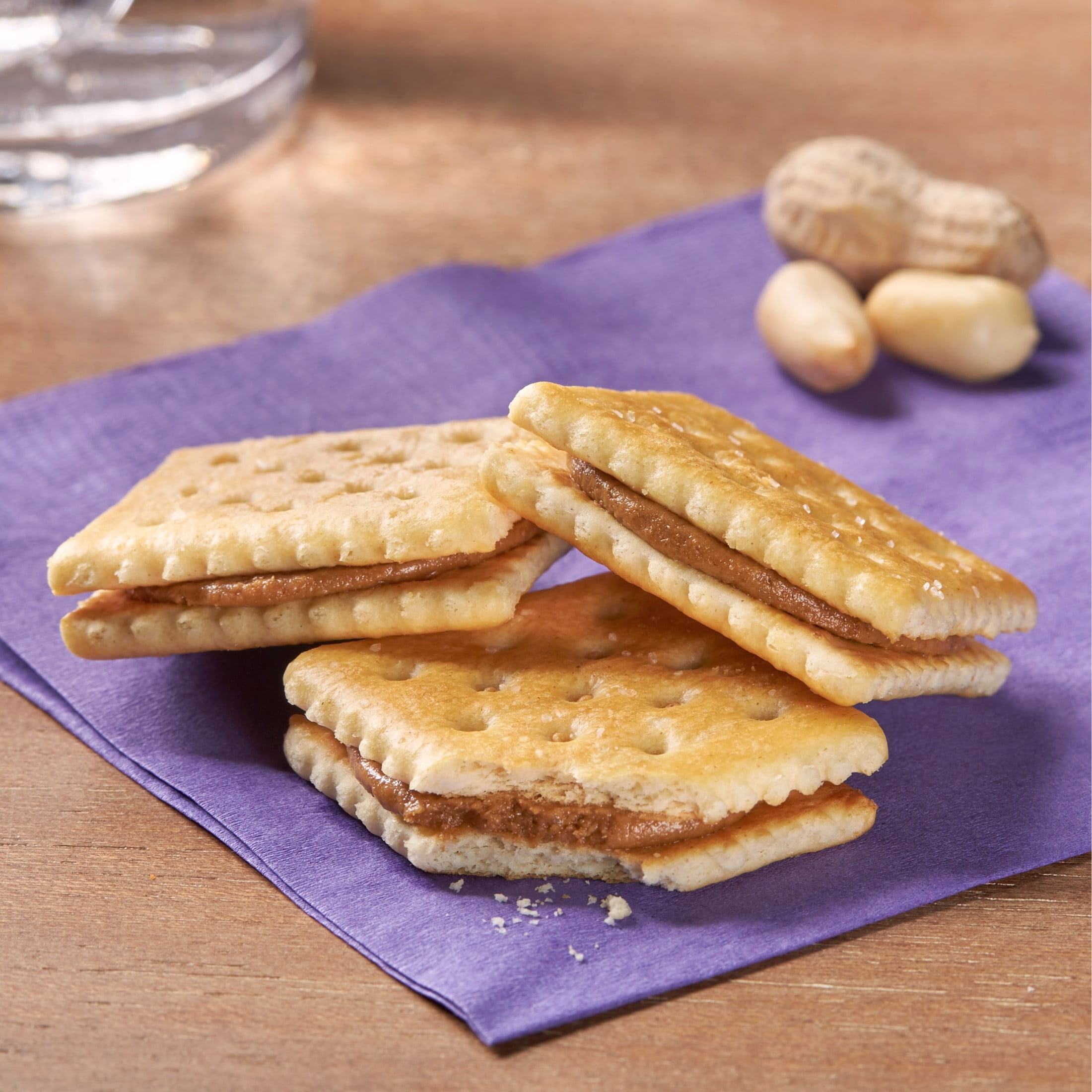 Keebler Toast and Peanut Butter Sandwich Crackers, Lunch Snacks, 12 Count