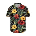 thumbnail image 3 of BiZtdJrK Men's Hawaiian Floral Shirts Big and Tall Short Sleeve Beach Vacation Shirt Loose Fit Casual Summer Button Down Shirts Multicolor M, 3 of 5