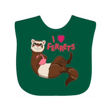 

Inktastic I Love Ferrets Gift Baby Boy or Baby Girl Bib