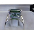 thumbnail image 5 of LBG Solid Sterling Silver Large 16x12mm Octagon cut Green Cubic Zirconia CZ Ring - Size 7.5 - Sizes 5 to 12, 5 of 5