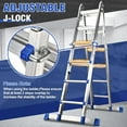 thumbnail image 4 of HBTower Ladder, A Frame 4 Step Extension Ladder, 14 Ft Multi Position Ladder with Removable Tool Tray and Stabilizer Bar, 330 lbs Capacity Telescoping Ladder for Household and Outdoor Work, 4 of 7
