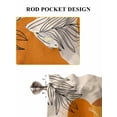 thumbnail image 6 of Boho Geometric 2 Panel Kitchen Curtains for Windows, Middle Century Abstract Leaves Stripes Bathroom Privacy Curtain, Home Décor Window Treatment for Bedroom/Living Room 55"x45", 6 of 6