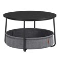 thumbnail image 1 of VASAGLE Coffee Table with Storage, Round Center Table for Living Room with Fabric Basket, Modern Style, Metal Frame, Ink Black and Slate Gray, 1 of 7