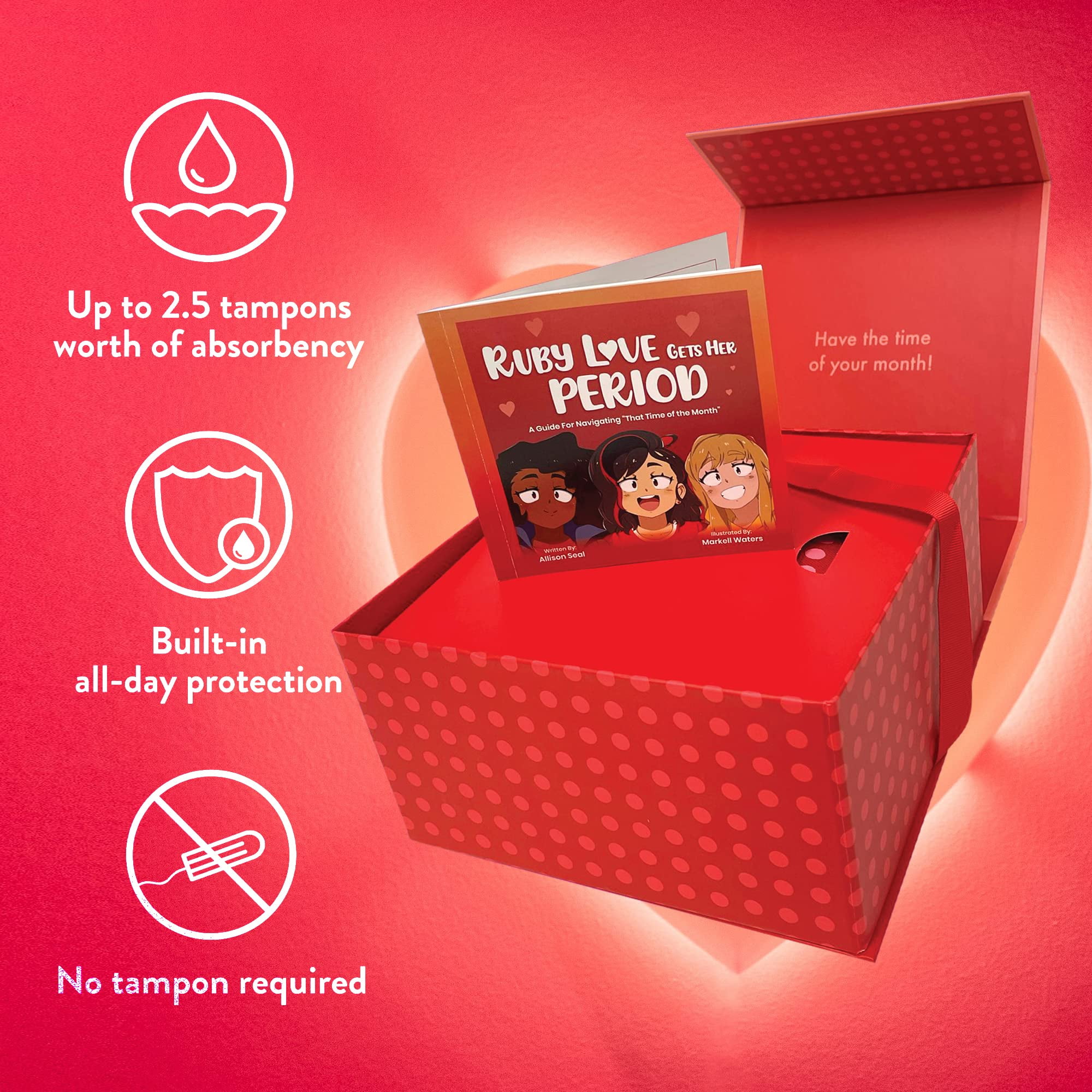 Ruby Love First Period Kit for Girls,Worry-Free Menstruation Kit for Girls,Great for Travel & Celebrations(Small),1 item