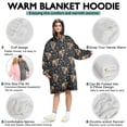 thumbnail image 5 of Black Highland Cow Flower Pattern Wearable Oversized Blanket,Wearable Blanket Hoodie for Adults,Cozy Hooded Blankets with Super Pockets,Super Warm Fuzzy Pullover for Women & Men, 5 of 6