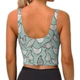 thumbnail image 3 of Haiem Hand Drawn Chickens Pattern Womens Sports Bra - U Neck Padded Low Impact Yoga Bra Workout Crop Top Gym Moisture-Wicking Workout Vest -Small, 3 of 9