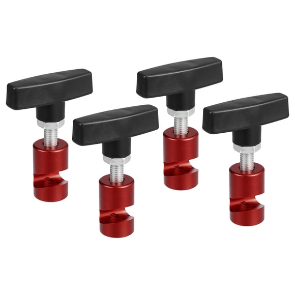 Unique Bargains 4 Pcs Hood Strut Lift Support Clamp and Spark Plug Caliper Retaining Holder Tool 2-in-1 Tool Red