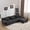 Black, variant on Modular Combination, Bamboo Joint Shape, Armchair, Extra-Large Compression & 3+1 Seater Chenille Deep-Seat (with 3 Pillows) All Fit Living Room/Bedroom